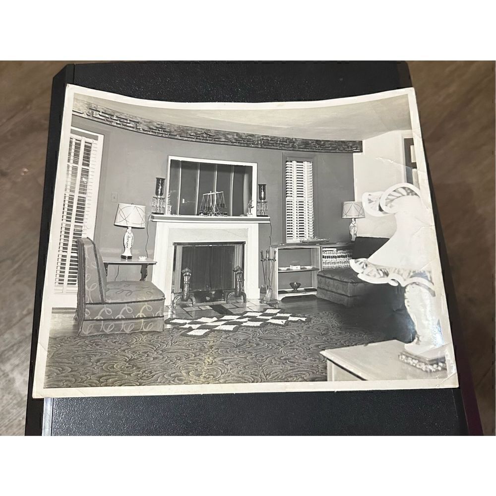 Vintage 1950s Photograph Home Decor Black and White 8x10 Retro Living Room
